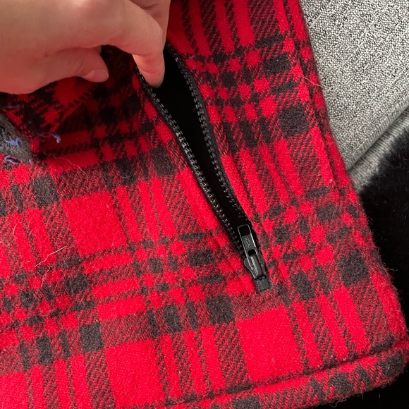 Vintage Wool plaid coat with teddy lining shirt coat Shacket - Picture 5 of 8